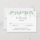 Elegant groen Eucalyptus bladeren bruiloft maaltij RSVP Kaartje (Voorkant)