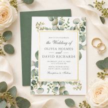Elegant groen eucalyptus botanische bruiloft goud