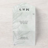 Elegant groen Eucalyptus bruiloft All In One Uitnodiging (Buitenkant)