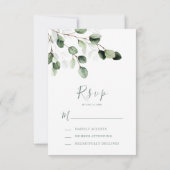 Elegant groen Eucalyptus bruiloft RSVP Kaart (Achterkant)
