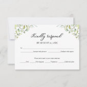 Elegant groen Eucalyptus bruiloft RSVP Kaart (Voorkant)