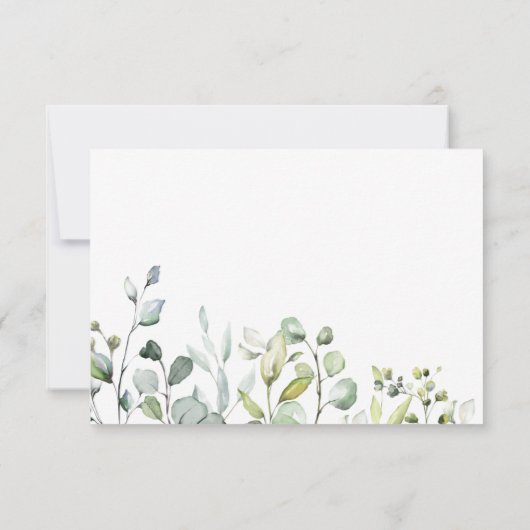 Elegant groen Eucalyptus bruiloft RSVP Kaart (Achterkant)