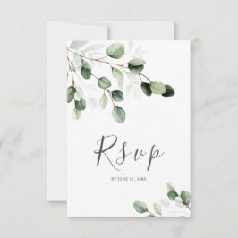 Elegant groen Eucalyptus bruiloft RSVP Kaart