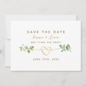 Elegant groen eucalyptus bruiloft save the date (Voorkant)