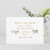 Elegant groen eucalyptus bruiloft save the date (Staand voorkant)