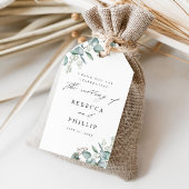 Elegant groen Eucalyptus Dank u voor uw plezier Cadeaulabel