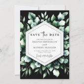 Elegant groen Eucalyptus digitale bruiloft Save The Date (Voorkant)