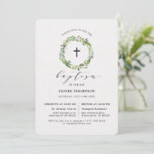 Elegant groen Eucalyptus gebladerte doop Kaart (Staand voorkant)