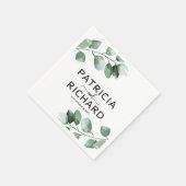 Elegant groen Eucalyptus kalligrafie bruiloft Servet (Hoek)