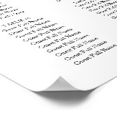 Elegant groen Eucalyptus laat bruiloft zitplaatsen Poster (Hoek)