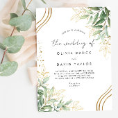 Elegant groen Eucalyptus laat moderne bruiloft Kaart