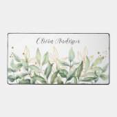 Elegant groen Eucalyptus laat naam bureau mat (Voorkant)