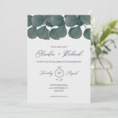 Elegant groen Eucalyptus laat rustiek achter Kaart (Staand voorkant)