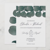 Elegant groen Eucalyptus laat rustiek achter Kaart (Voorkant / Achterkant)