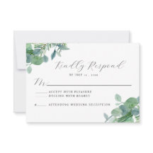 Elegant groen Eucalyptus RSVP Response Kaart
