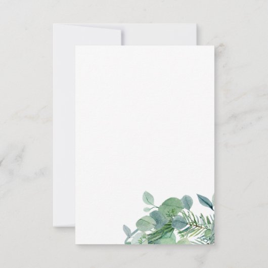 Elegant groen Eucalyptus RSVP Response Kaart (Achterkant)