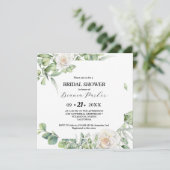 Elegant groen Eucalyptus Square Vrijgezellenfeest Kaart (Staand voorkant)