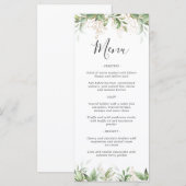 Elegant groen eucalyptus trouwmenu menu (Voorkant / Achterkant)