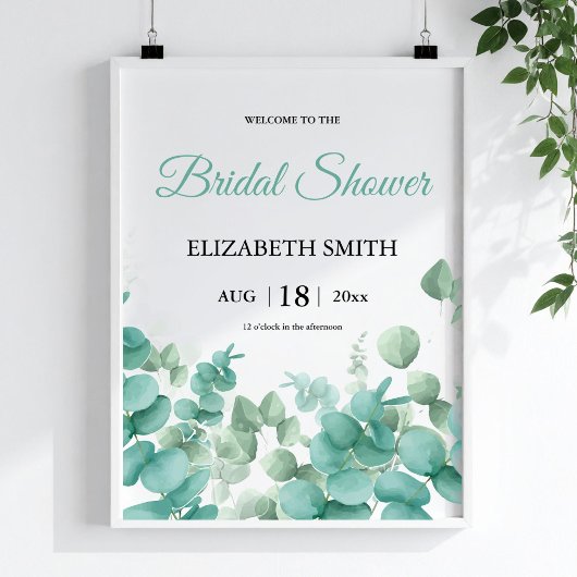 Elegant groen Eucalyptus Vrijgezellenfeest Poster