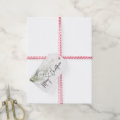 Elegant Groen Eucalyptus Vrolijk Kerstfeest Cadeaulabel (Met Touw)