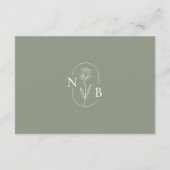 Elegant groen eucalyptus wit rose bruiloft informatiekaartje (Achterkant)