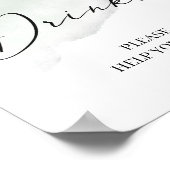 Elegant groen eucalyptusbladeren drankjes bord poster (Hoek)