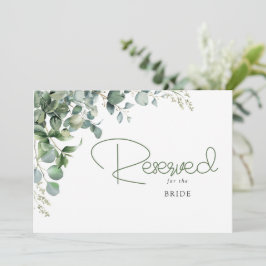 Elegant groen eucalyptusbladeren trouwreserve