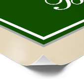 Elegant, groen, Faux Gold 13th Birthday + naam Poster (Hoek)