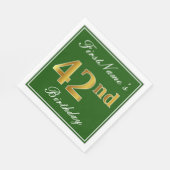 Elegant groen, Faux Gold 42e verjaardag + naam Servet (Hoek)