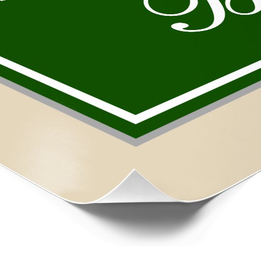 Elegant, groen, Faux Gold 50th Birthday + naam Poster (Hoek)