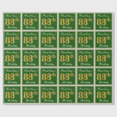 Elegant, groen, Faux Gold 88th Birthday + naam Cadeaupapier (Vlak)