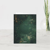 Elegant groen & faux goud gevouwen bedankkaart (Achterkant)