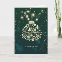 Elegant groen, faux gouden kerstbal