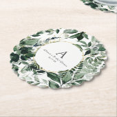 Elegant Groen Foliage tuin bruids brunch Kartonnen Onderzetters (Gekanteld)