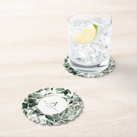 Elegant Groen Foliage tuin bruids brunch Kartonnen Onderzetters (Insitu)