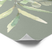 Elegant groen foto viering van het leven bord poster (Hoek)