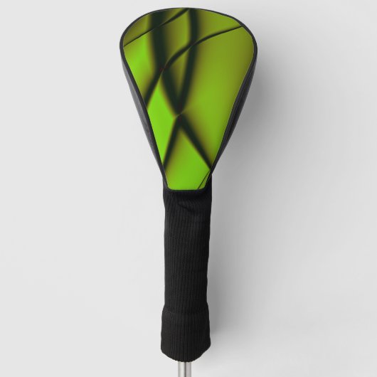 Elegant groen fractal ontwerp golfheadcover (Voorkant)