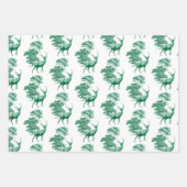 Elegant  Groen Frans Land Toile Deer Inpakpapier Vel (Voorkant 3)