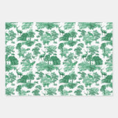 Elegant  Groen Frans Land Toile Deer Inpakpapier Vel (Voorkant)