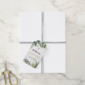 Elegant groen gebladerte doop cadeaulabel (Met Touw)