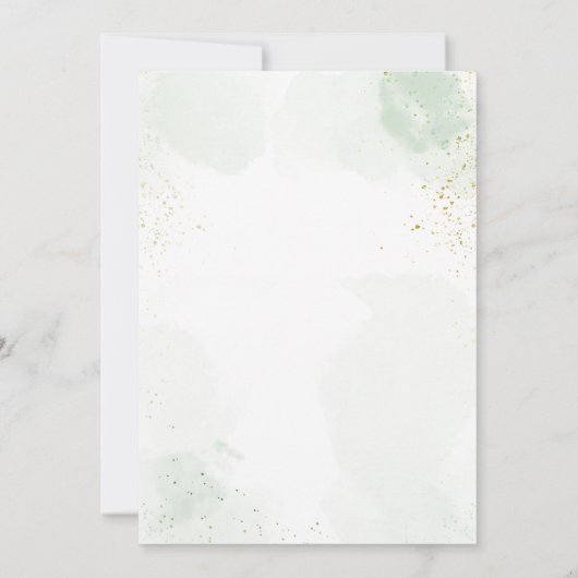 Elegant groen gebladerte doop dank u kaart (Achterkant)