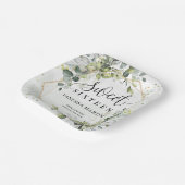 Elegant groen gebladerte faux goud zoet zestien papieren bordje (Gebogen)