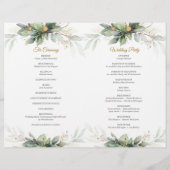 Elegant groen gebladerte faux gouden lijst Ceremon (Achterkant)