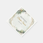 Elegant groen gebladerte faux gouden vrijgezellenf servet (Hoek)