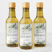 Elegant groen gebladerte faux gouden Vrijgezellenf Wijn Etiket (Flessen)