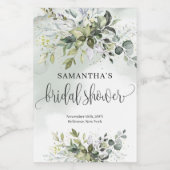 Elegant groen gebladerte faux gouden Vrijgezellenf Wijn Etiket (Enkel label)