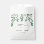 Elegant groen gebladerte gooi me bedankzakje (Voorkant)