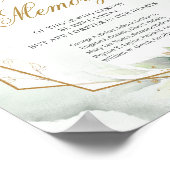 Elegant groen gebladerte goud In liefdevolle herin Poster (Hoek)