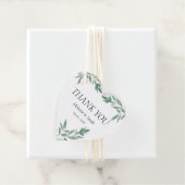 Elegant groen gebladerte hart bedankjes labels (In situ)