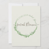 ELEGANT GROEN GEBLADERTE VIRTUEEL VRIJGEZELLENFEES KAART (Achterkant)